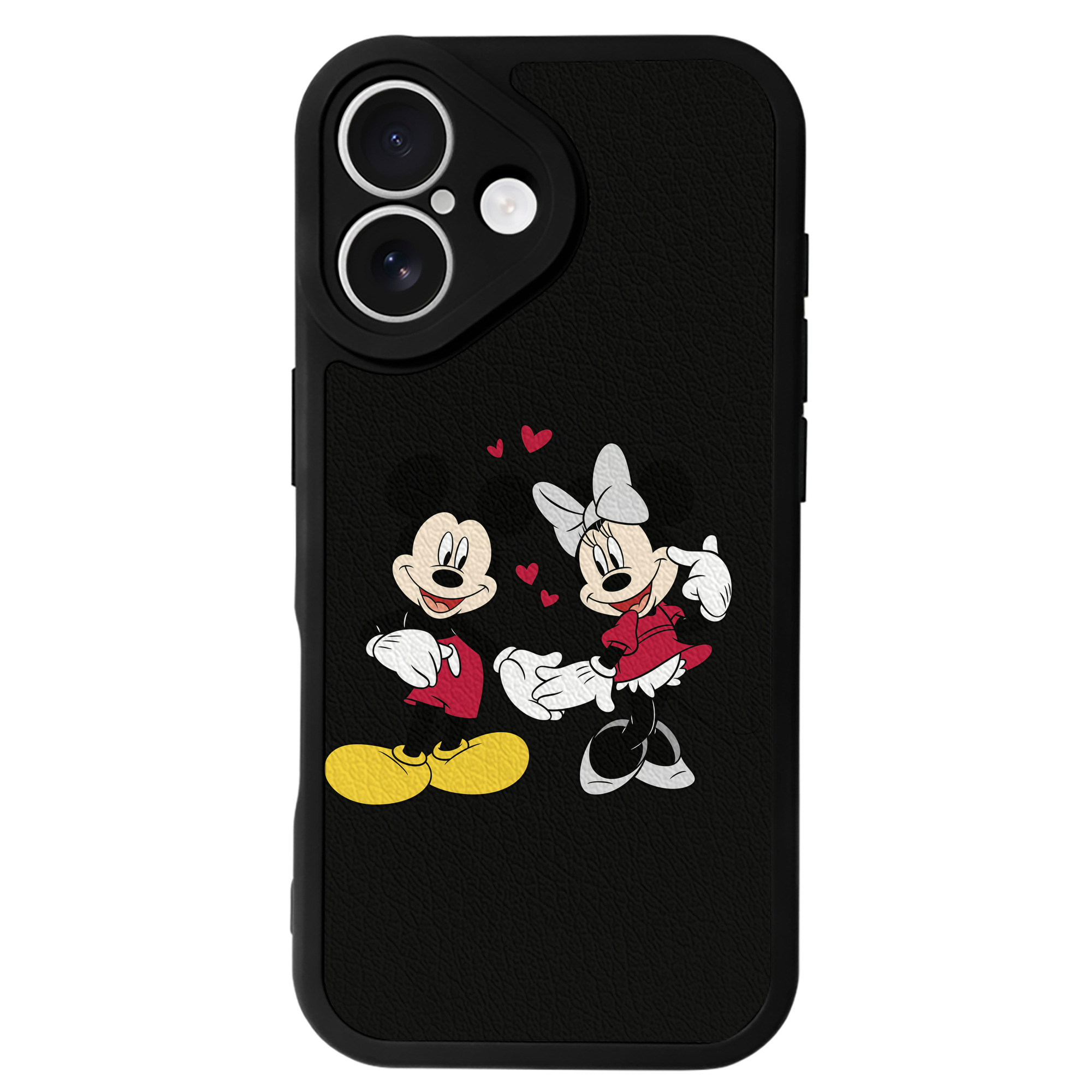 （画像用） ミッキーマウス Mickey Mouse 【iPhone 16シリーズ対応】シリコンスマホケース（レザー調） 材質：シリコン